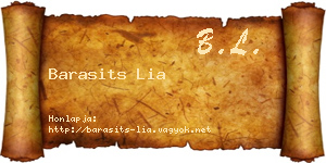 Barasits Lia névjegykártya
